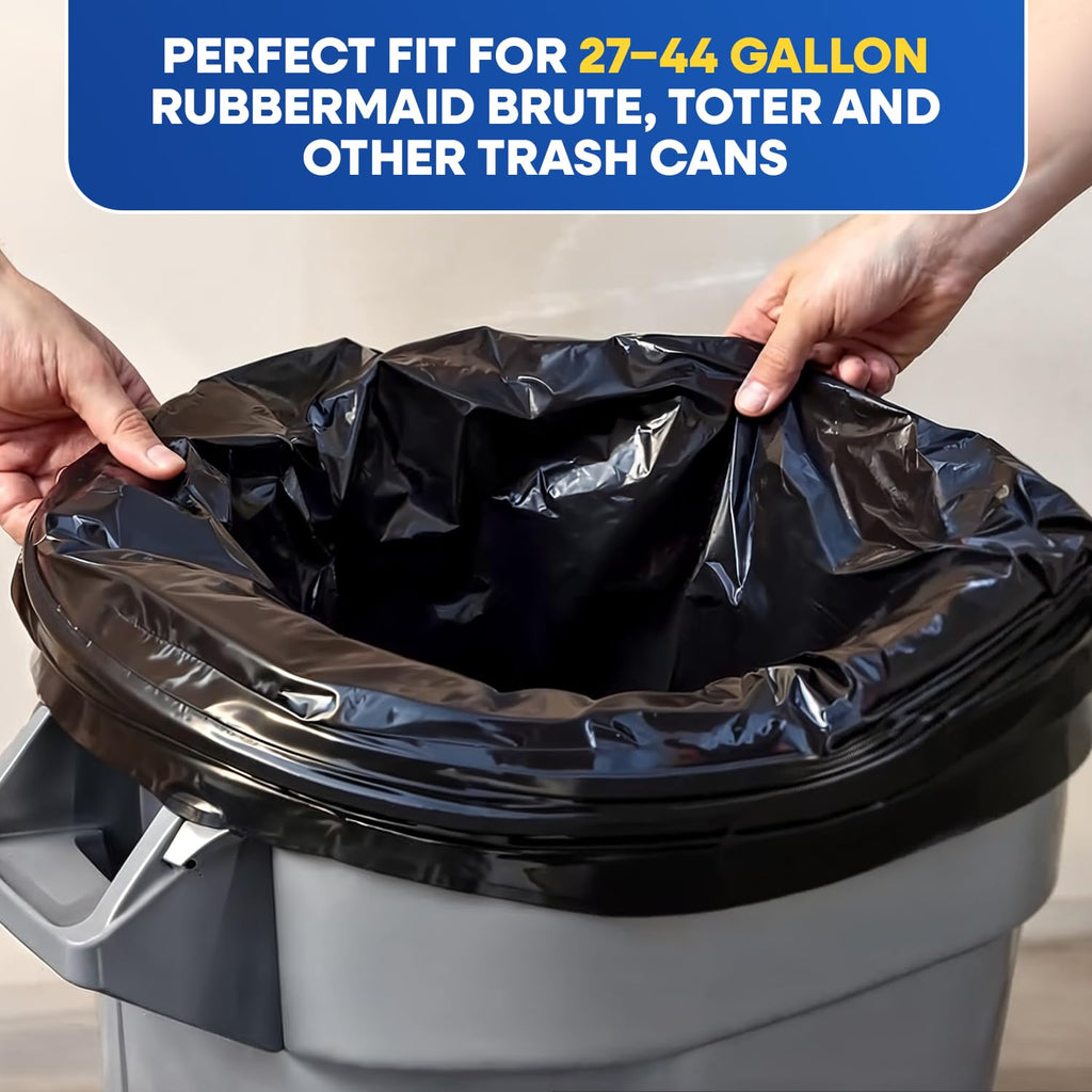 23" x 17" x 46" 45 Gal 3 Mil Black Contractor Bags, 100/Case