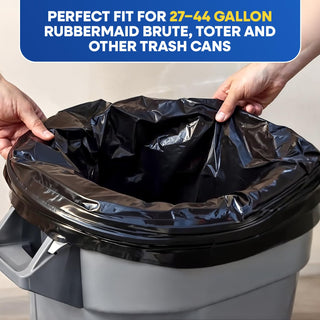 23" x 17" x 46" 45 Gal 3 Mil Black Contractor Bags, 100/Case