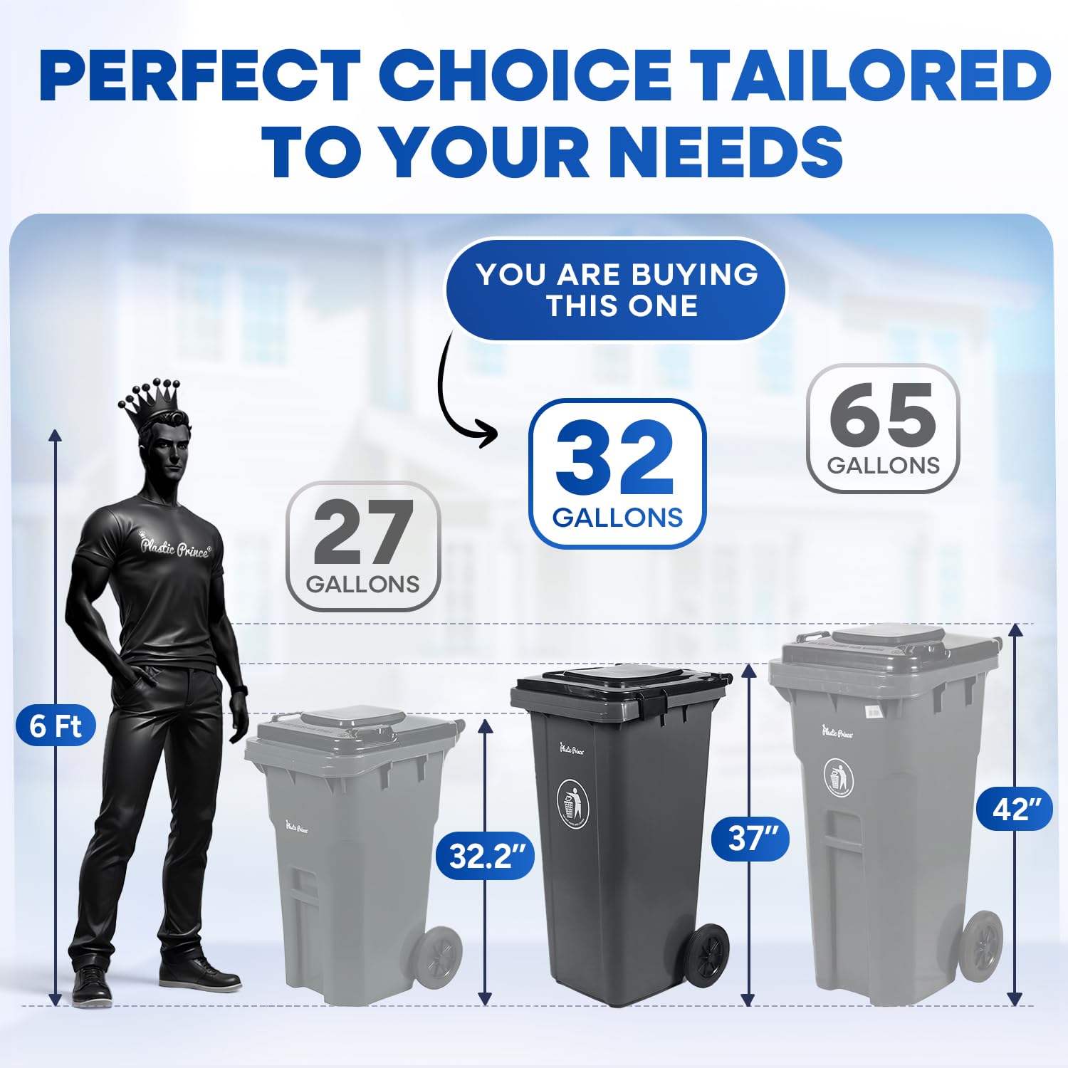 32 Gal Gray Rollout Container with Snap-Lock