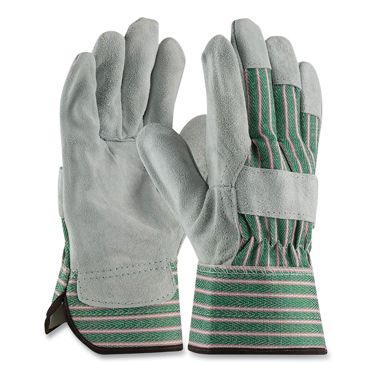 bronze-series-leather-fabric-work-gloves-large-size-9-gray-green-12-pairs_pid836563l - 2