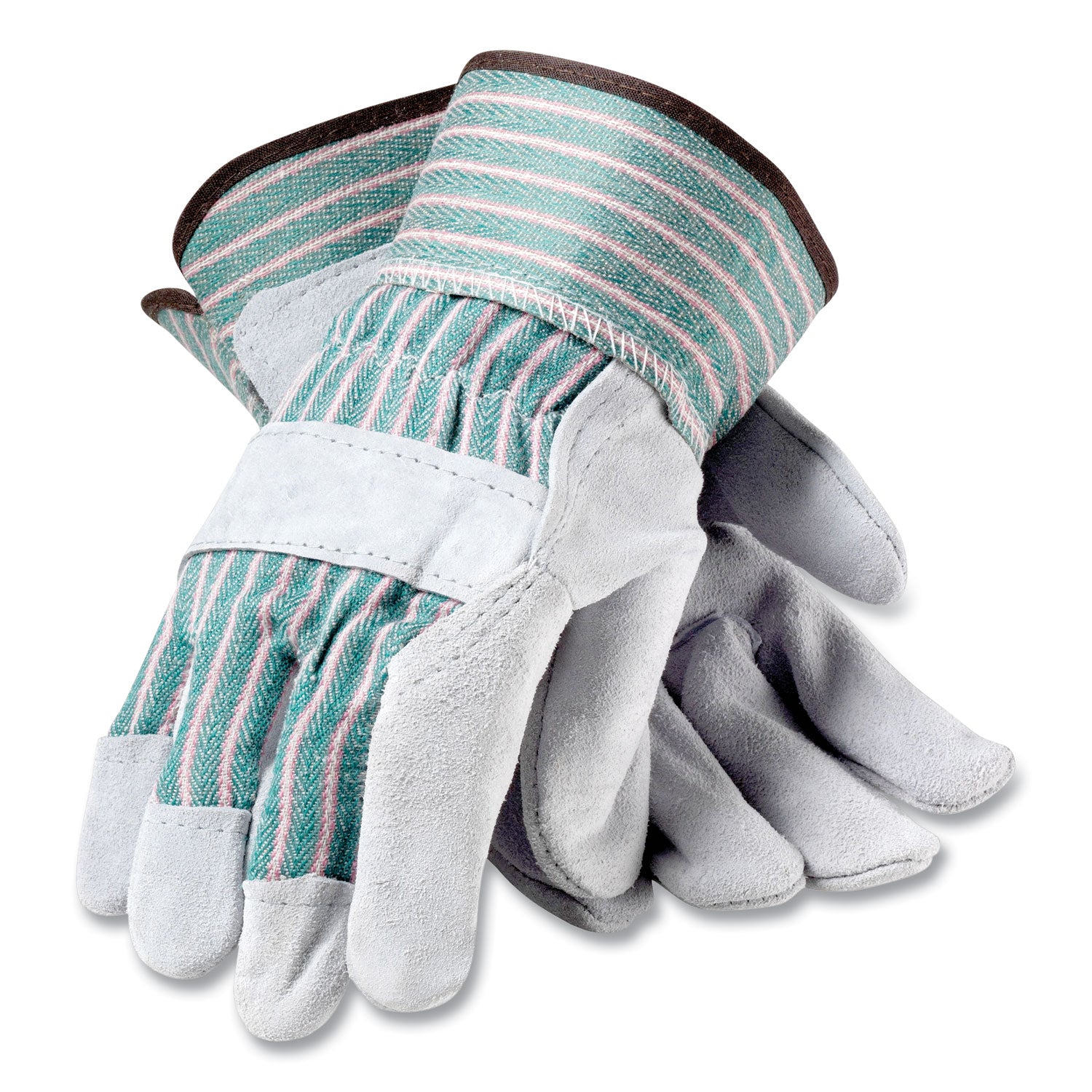bronze-series-leather-fabric-work-gloves-medium-size-8-gray-green-12-pairs_pid836563m - 1