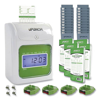 ub1000-electronic-non-calculating-time-clock-bundle-lcd-display-beige-green_ppzub1000 - 1