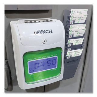 UB1000 Electronic Non-Calculating Time Clock Bundle, LCD Display, Beige/Green