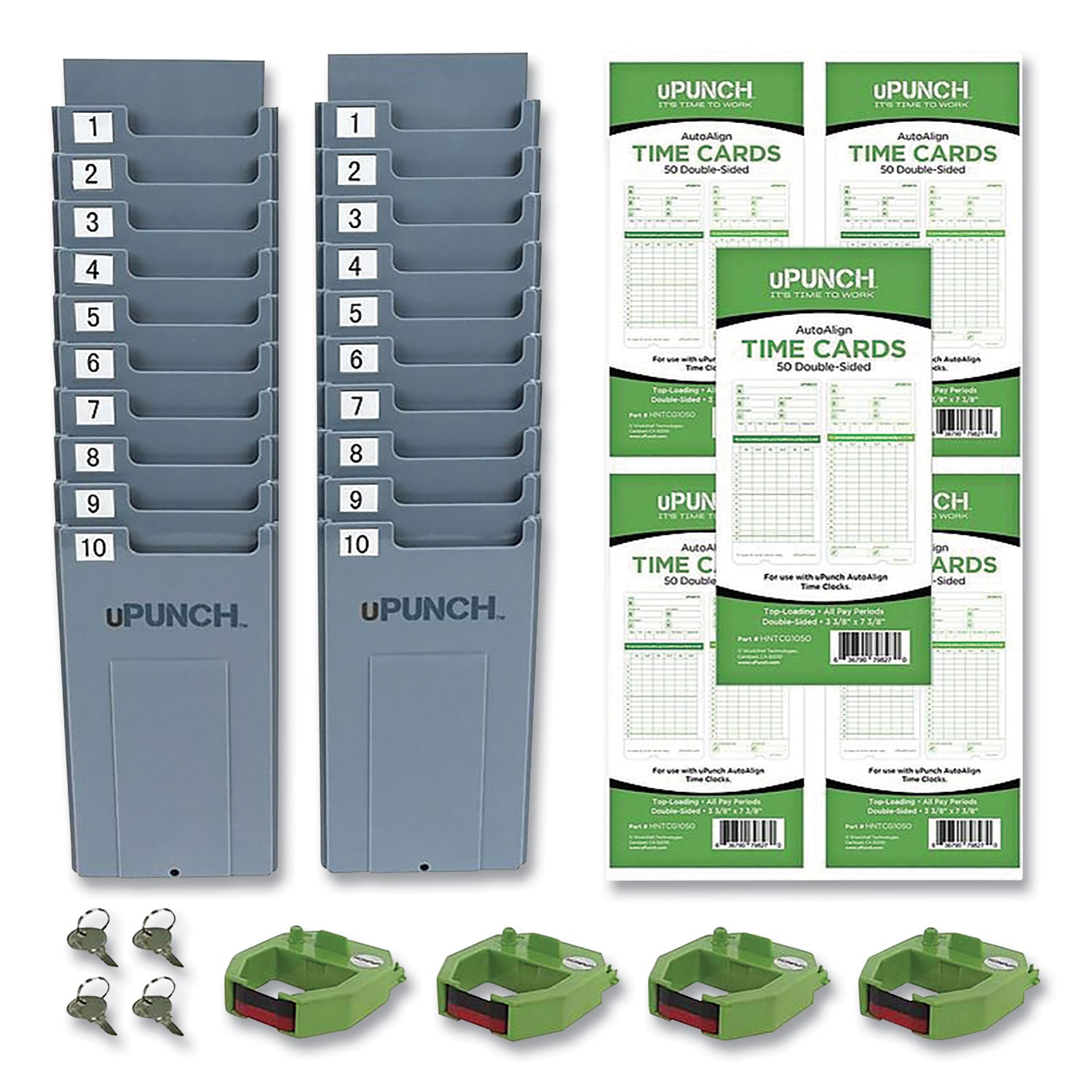 ub1000-electronic-non-calculating-time-clock-bundle-lcd-display-beige-green_ppzub1000 - 7