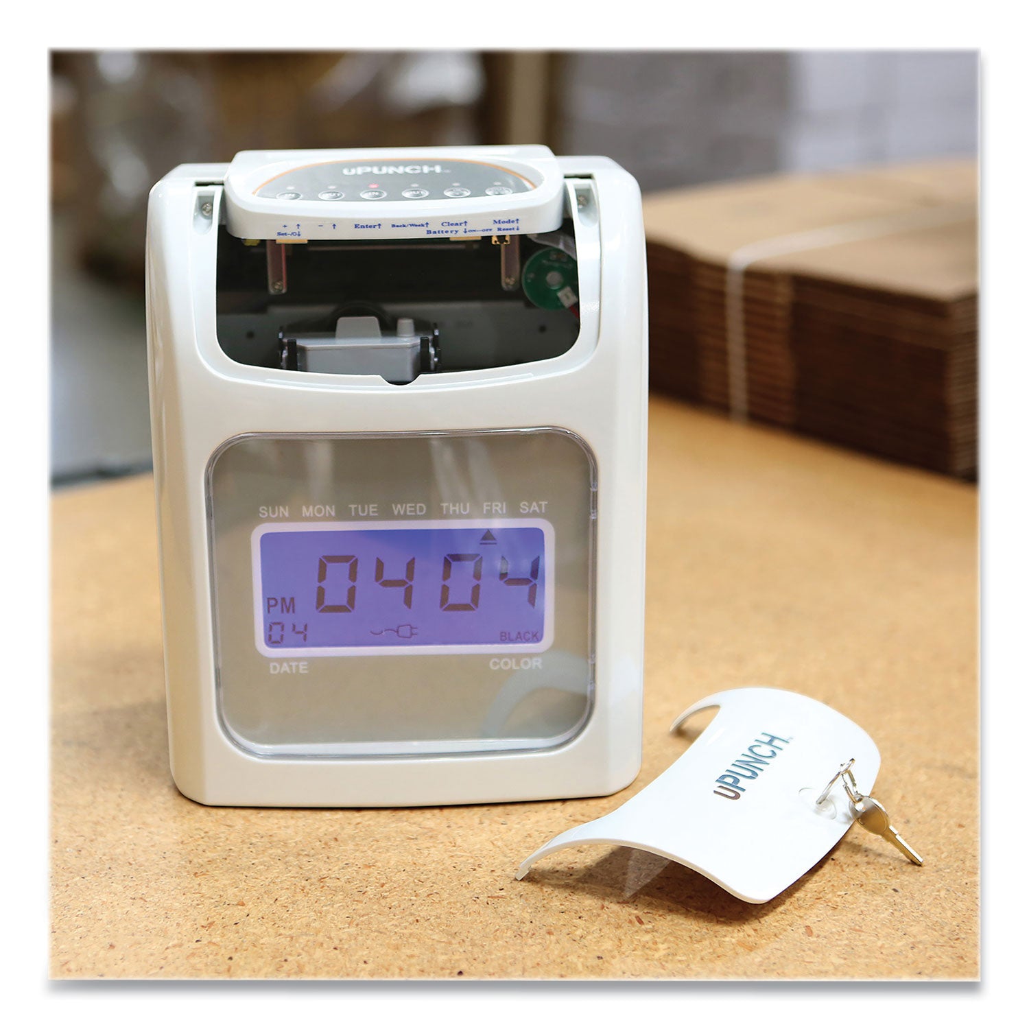 hn2500-electronic-calculating-time-clock-bundle-lcd-display-beige-gray_ppzhn2500 - 3