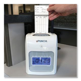 HN2500 Electronic Calculating Time Clock Bundle, LCD Display, Beige/Gray