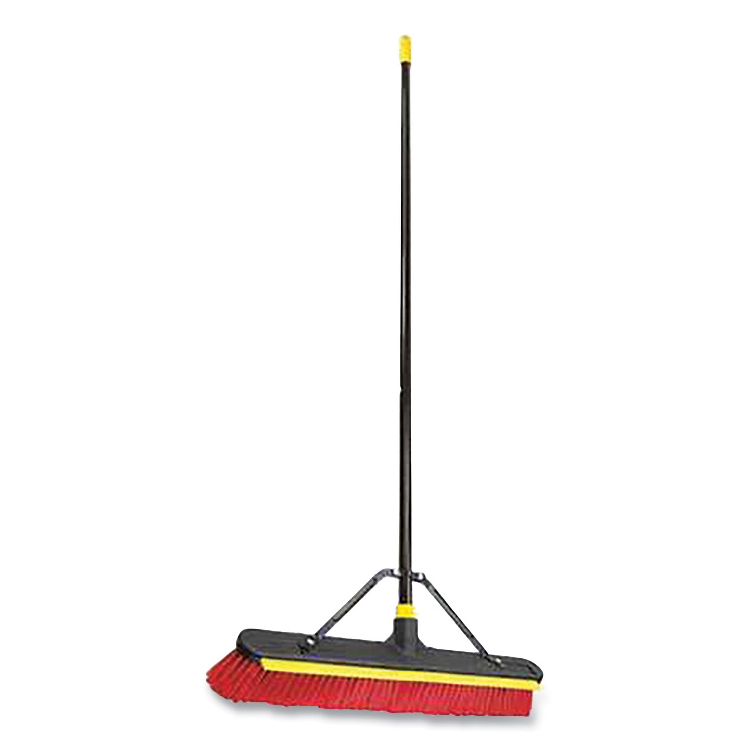 bulldozer-2-in-1-squeegee-pushbroom-24-x-54-pet-bristles-finished-steel-handle-black-red-yellow_qck635su - 1