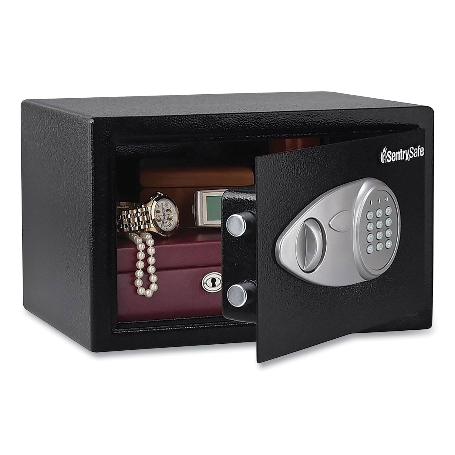 X055 Digital Security Safe, 0.58 cu ft, 13.8 x 10.6 x 8.7, Black/Silver - 