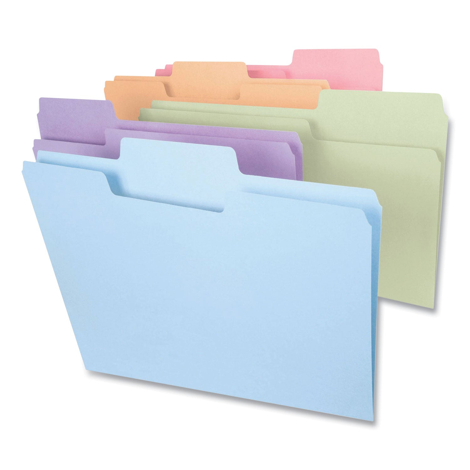 supertab-colored-file-folders-1-3-cut-tabs-assorted-legal-size-075-expansion-11-pt-stock-pastel-assortment-100-box_smd11962 - 2