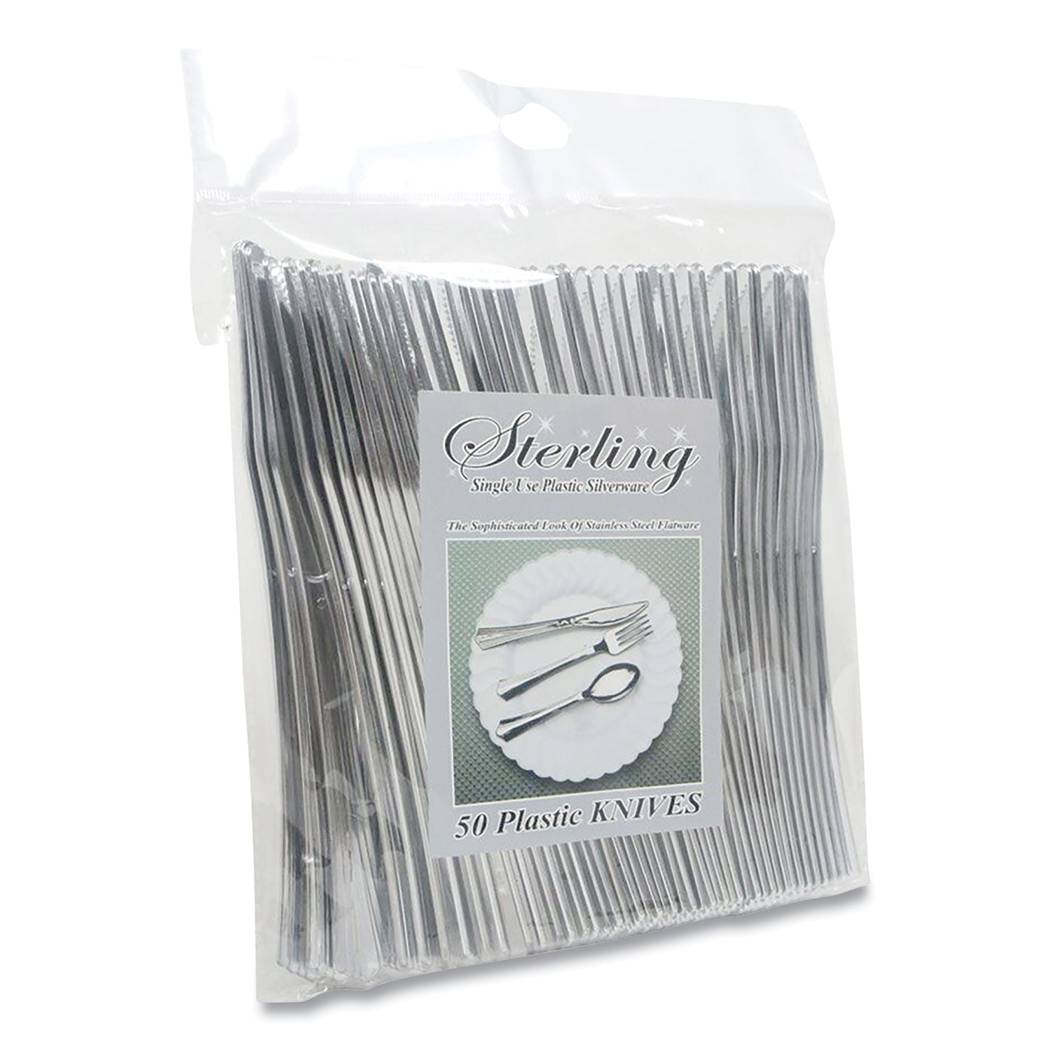 sterling-heavy-duty-plastic-cutlery-knives-silver-50-pack_tbl8305ksv - 1