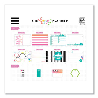 Productivity Multi Accessory Pack, 20 Double-Sided Pre-Punched Cards, 20 Half-Sheet Stickers, 3 Sticky Note Pads