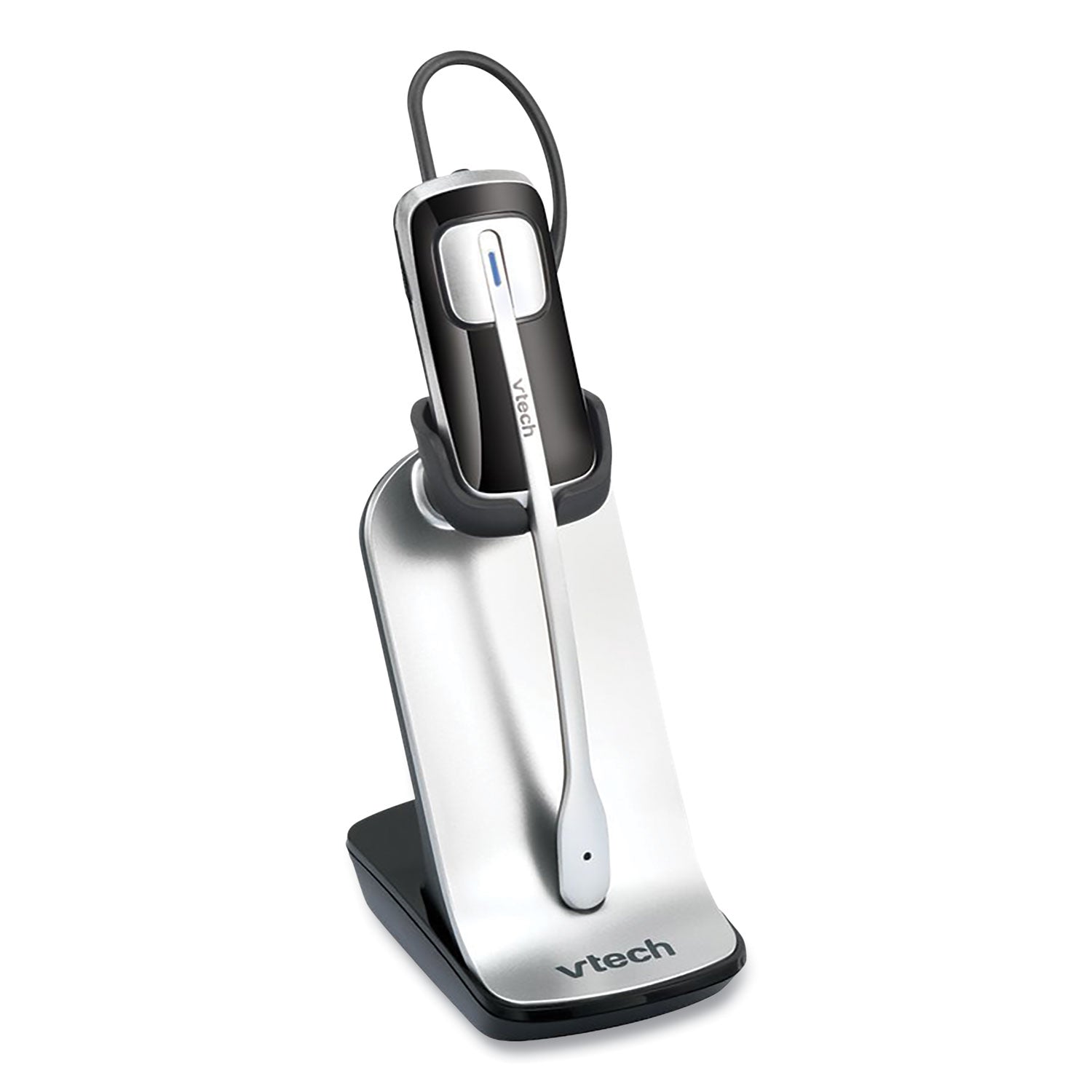 IS6200 Monaural Convertible Headset, Black/Silver