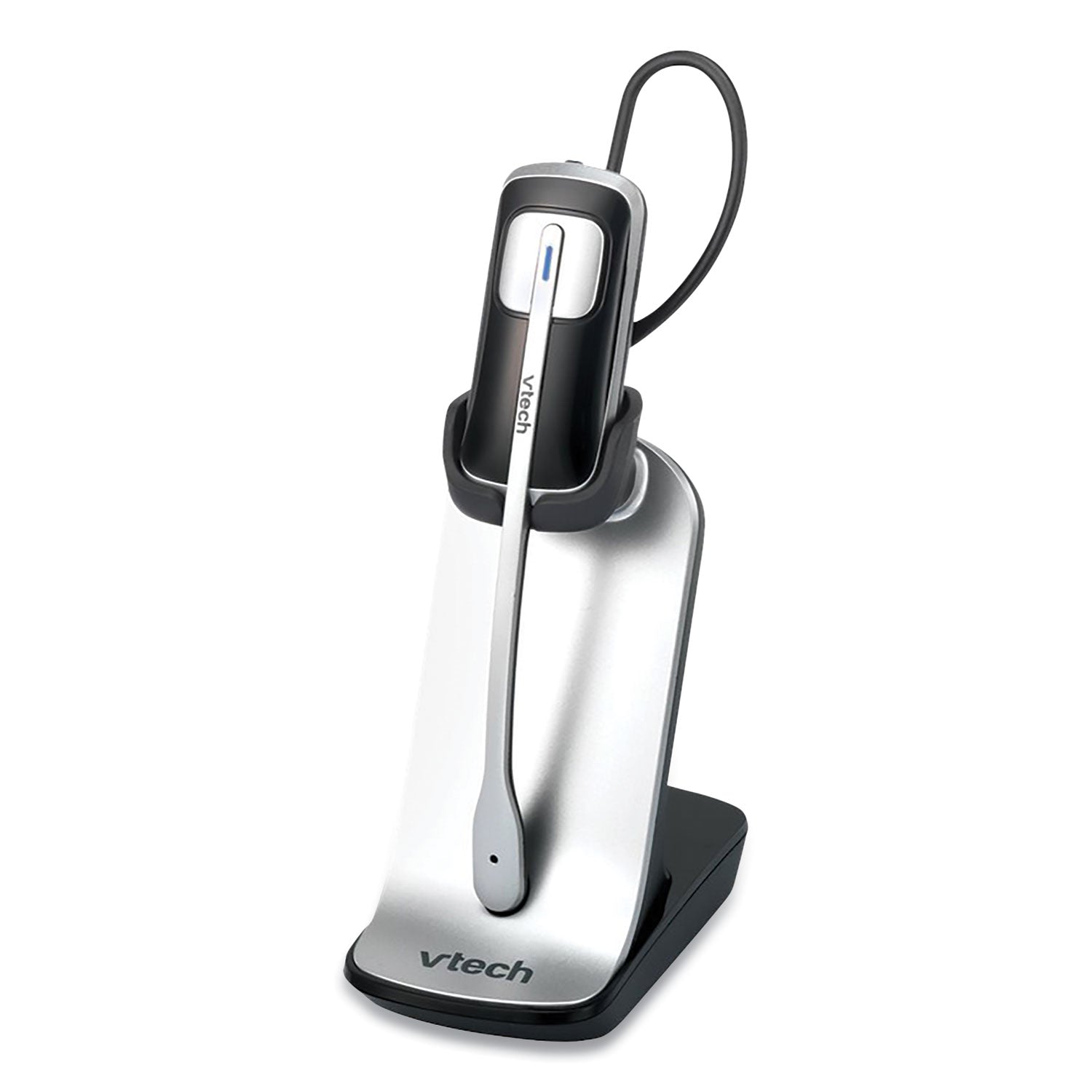 IS6200 Monaural Convertible Headset, Black/Silver