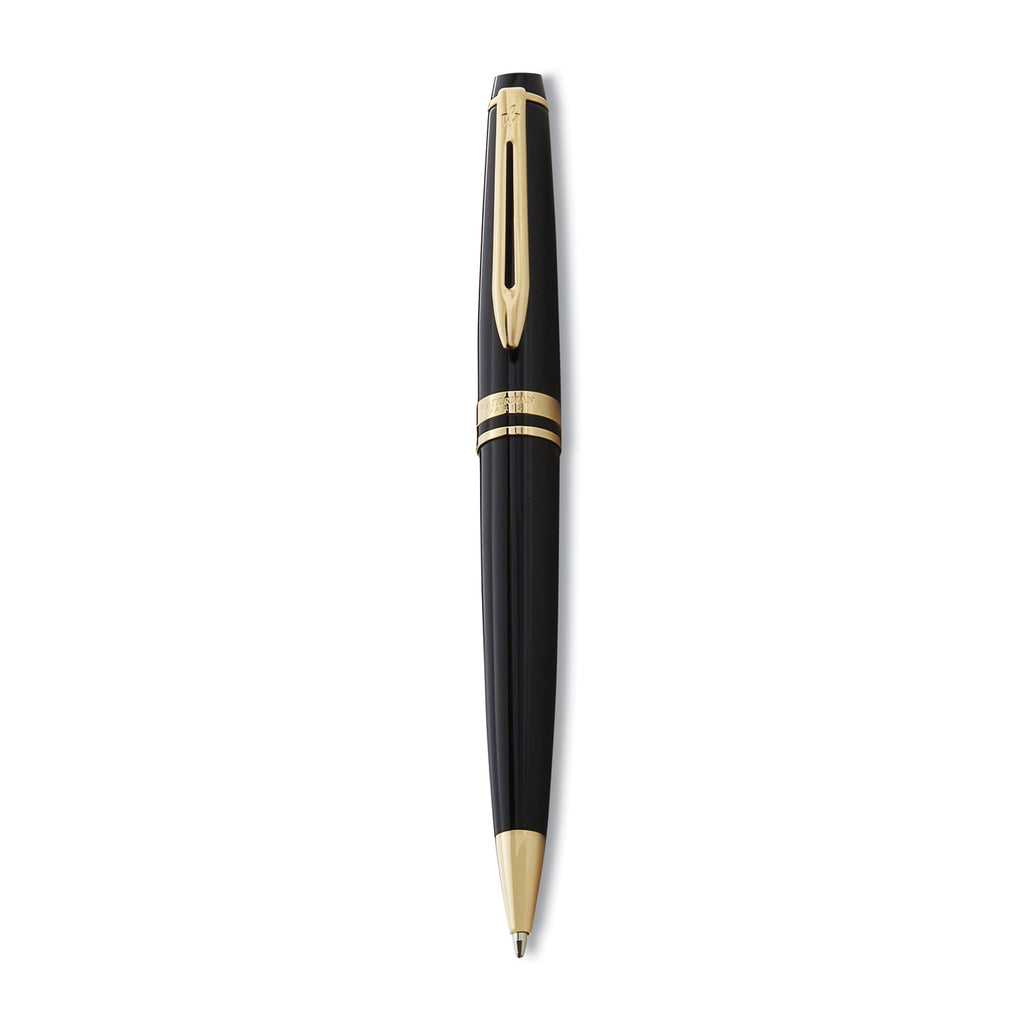 Expert Ballpoint Pen, Retractable, Medium 1 mm, Blue Ink, Black/Gold Barrel - 