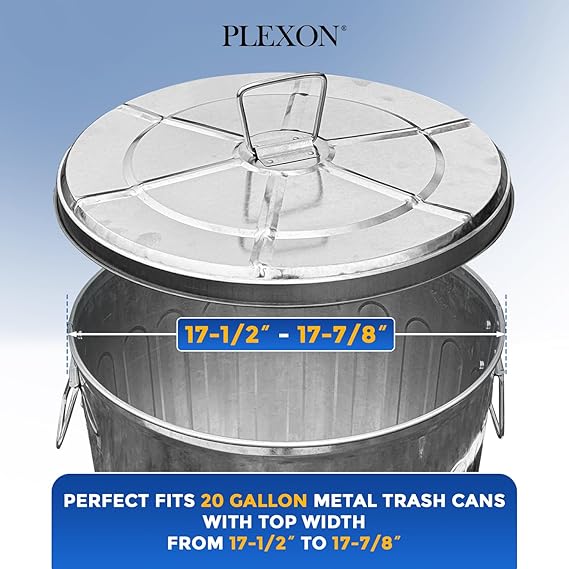 Lid for 20-Gallon Galvanized Steel Round Fire Resistant Trash Can
