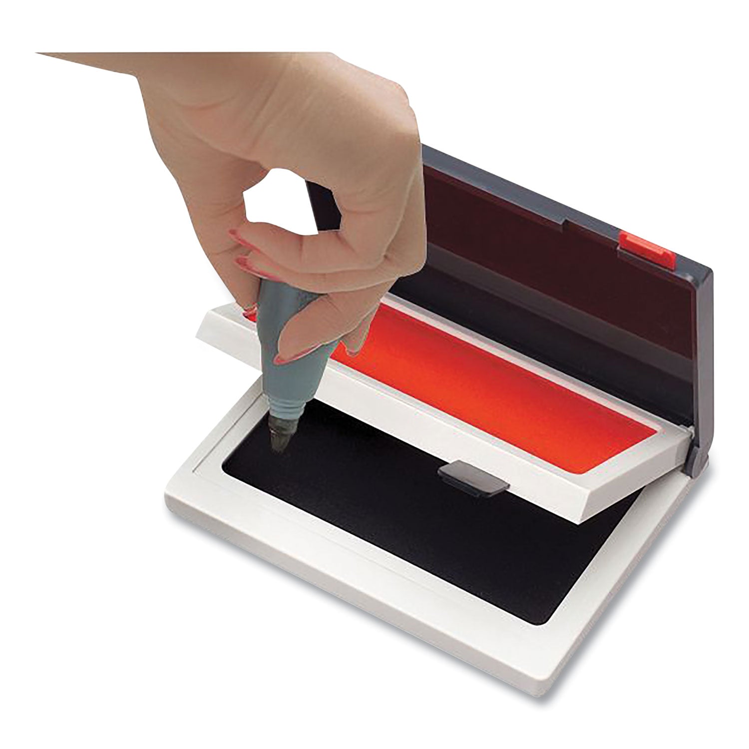 2000-plus-two-color-felt-stamp-pad-case-4-x-2-black-red_csc090468 - 2