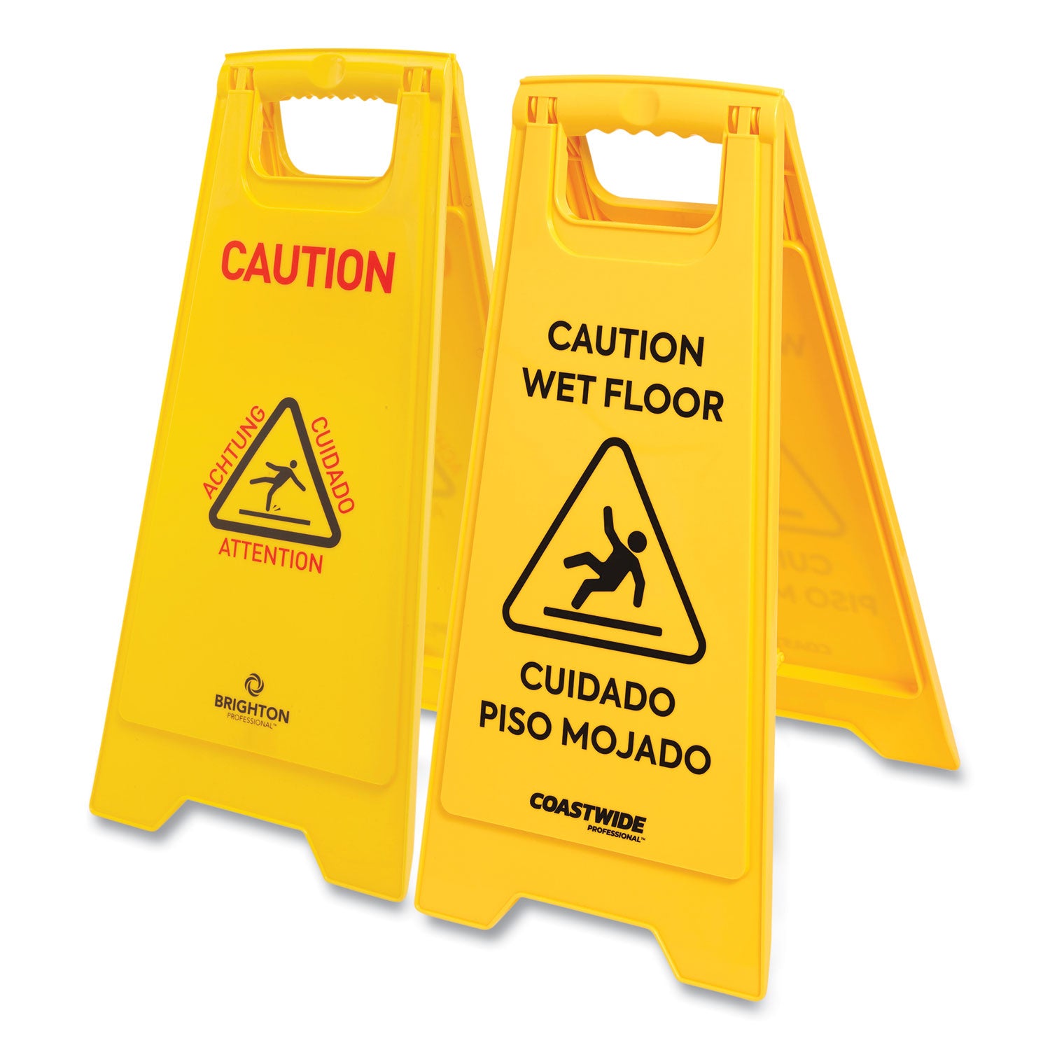 multilingual-caution-floor-sign-yellow-12-x-12-x-25_cwz364979 - 1