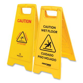 multilingual-caution-floor-sign-yellow-12-x-12-x-25_cwz364979 - 1