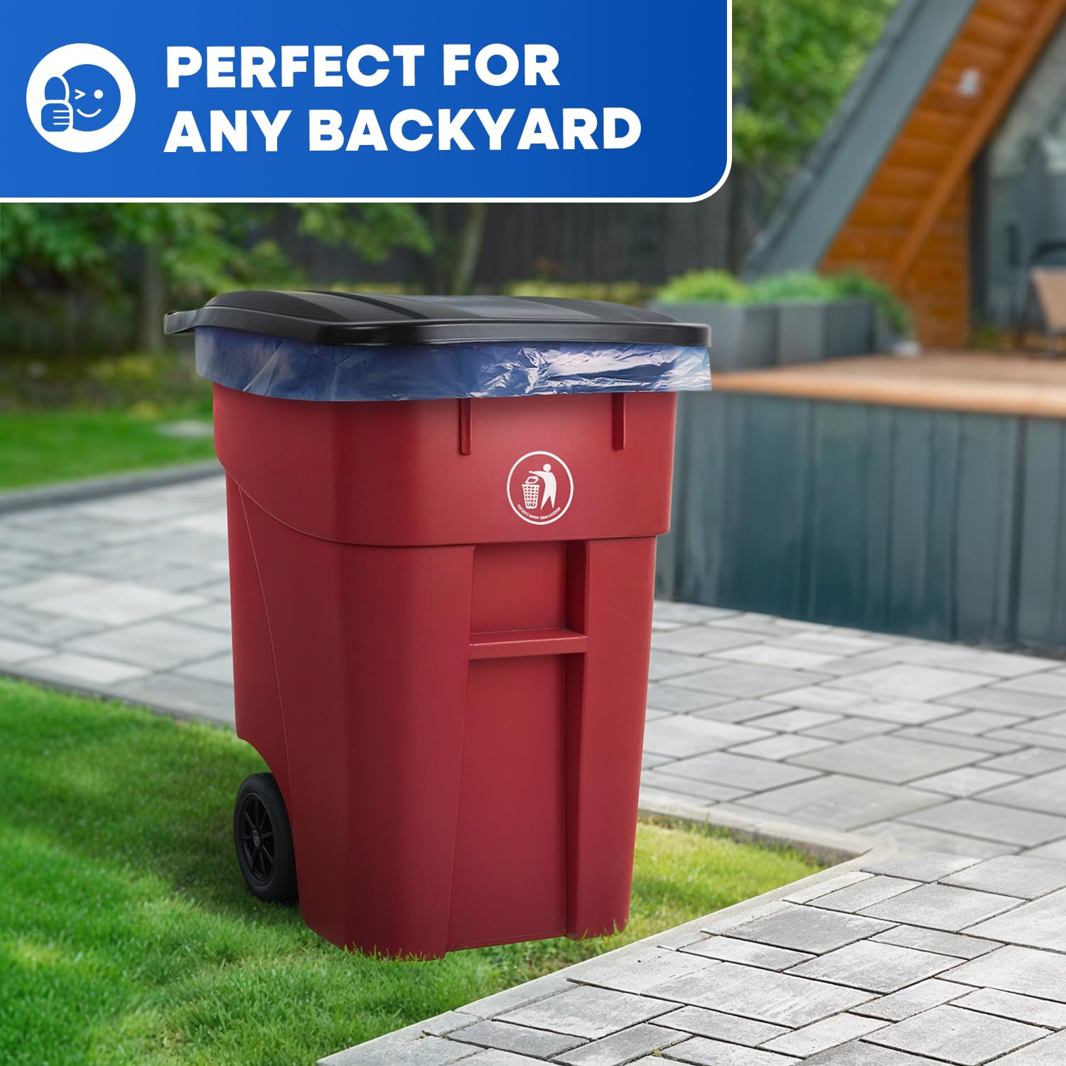 50 Gallon Rollout Container, Red