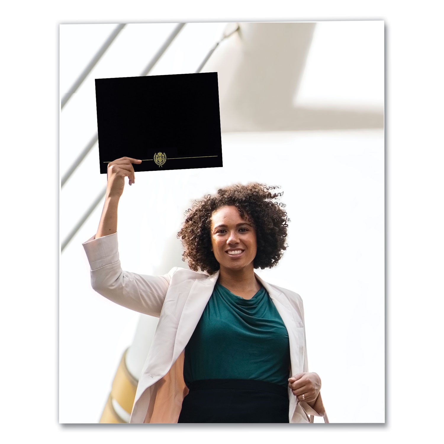Classic Crest Certificate Covers, 9.38 x 12, Black, 5/Pack