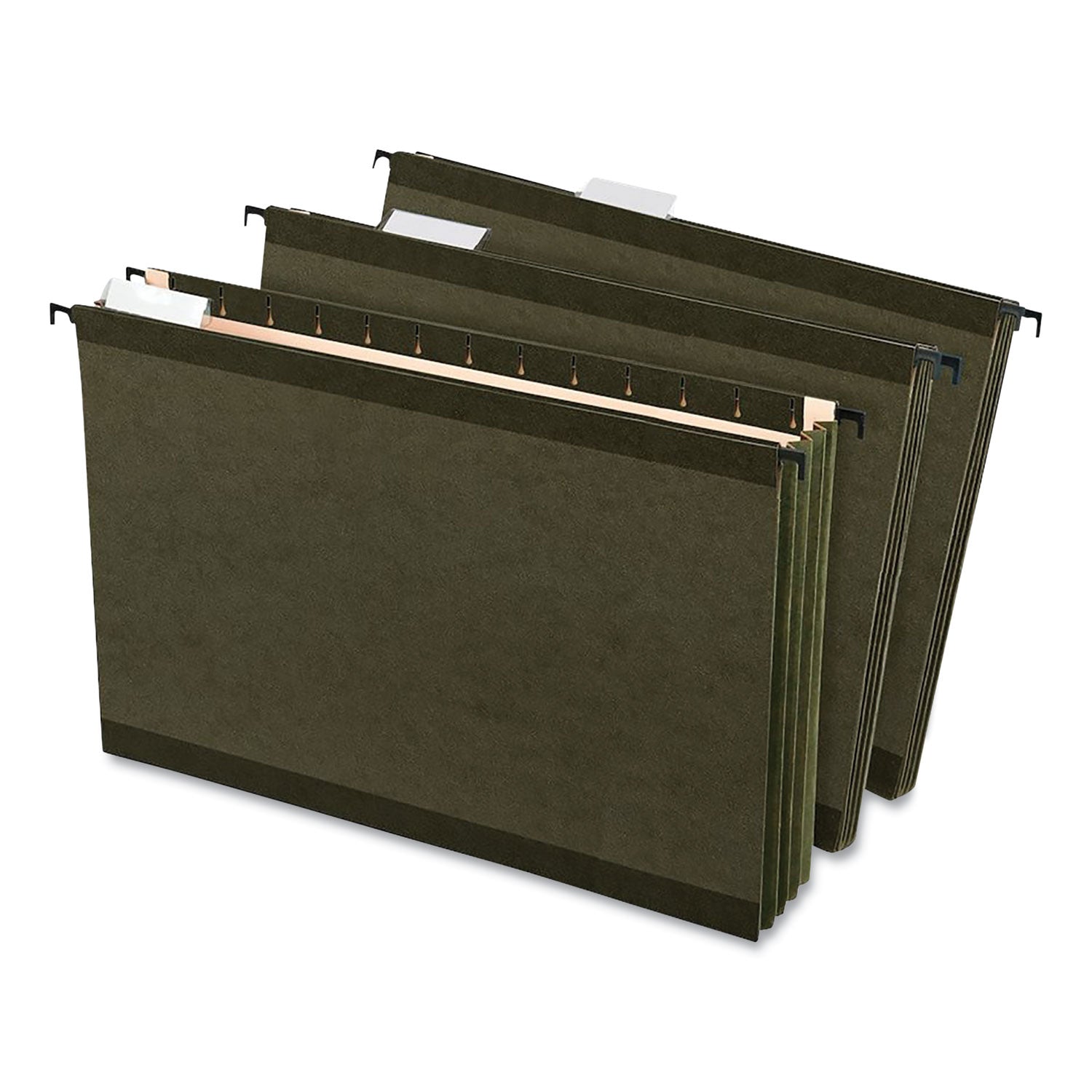 SureHook Hanging Pocket File, Legal Size, 1/5-Cut Tabs, Standard Green, 4/Pack - 