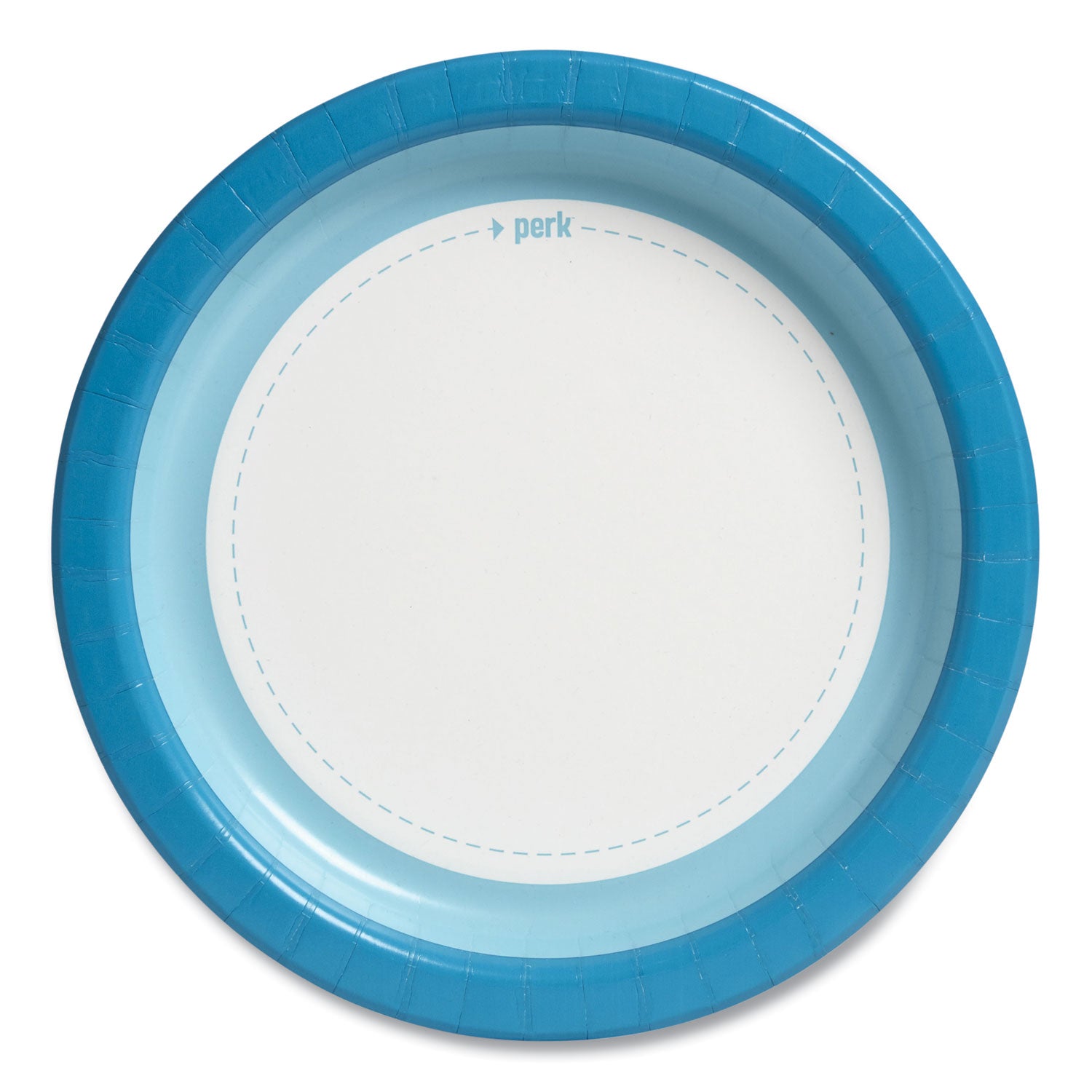 Heavy-Weight Paper Plates, 10" dia, White/Blue, 125 Pack