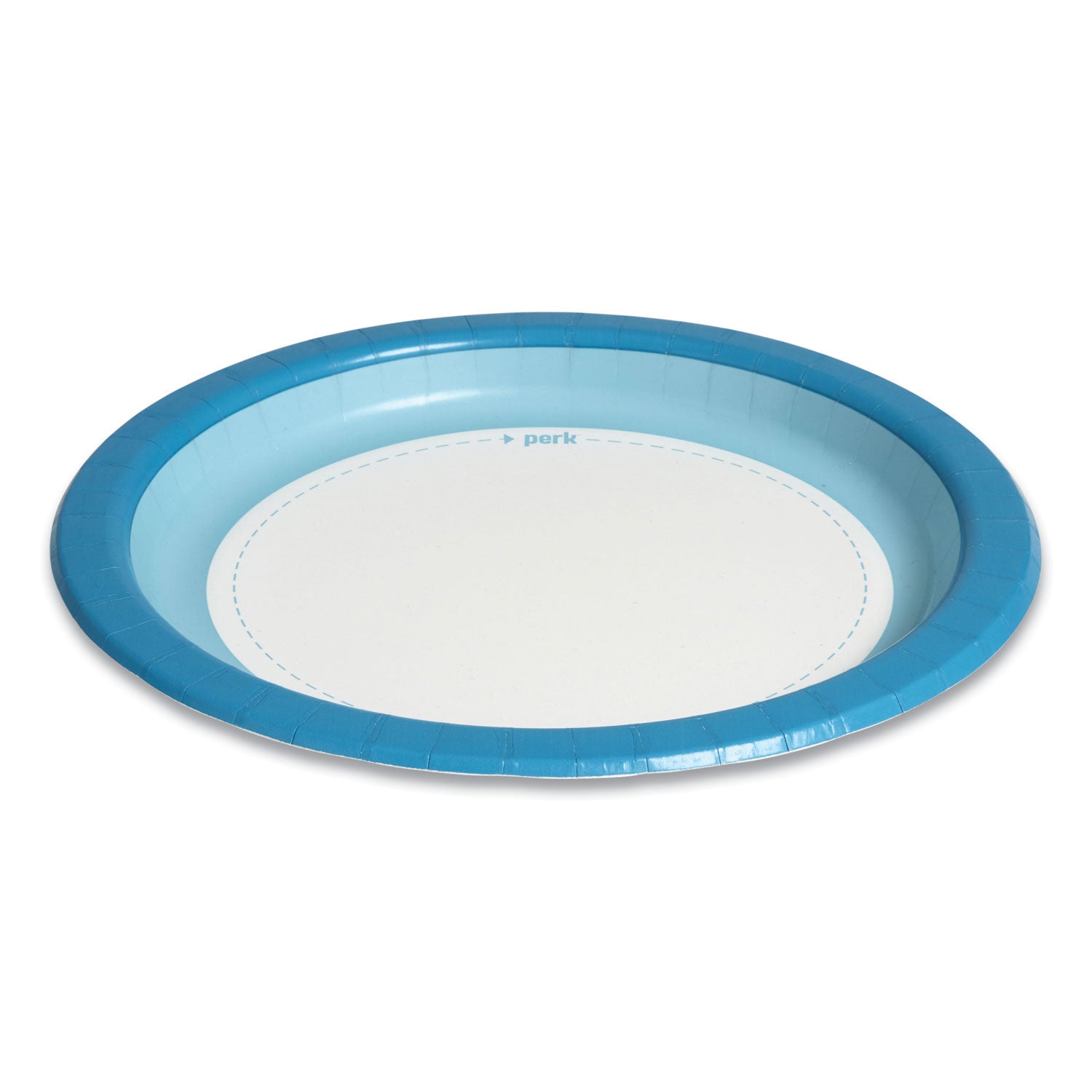 Heavy-Weight Paper Plates, 10" dia, White/Blue, 125 Pack