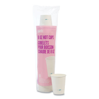 White Paper Hot Cups, 8 oz, 50/Pack
