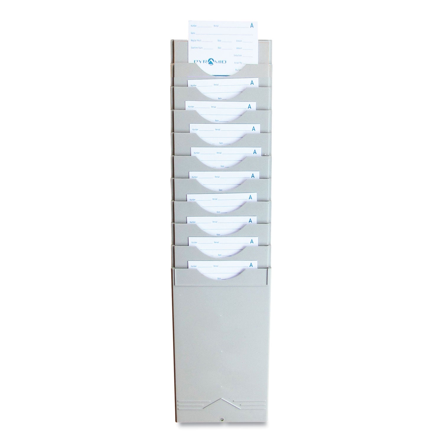 time-card-rack-10-pockets-plastic-light-gray_pti40010 - 2