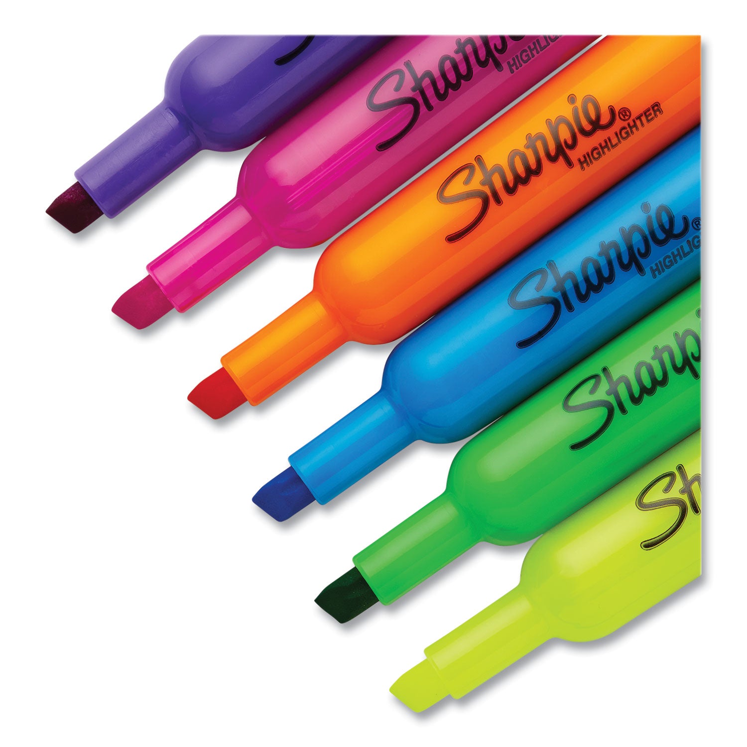 Tank Style Highlighters, Assorted Ink Colors, Chisel Tip, Assorted Barrel Colors, 12/Pack