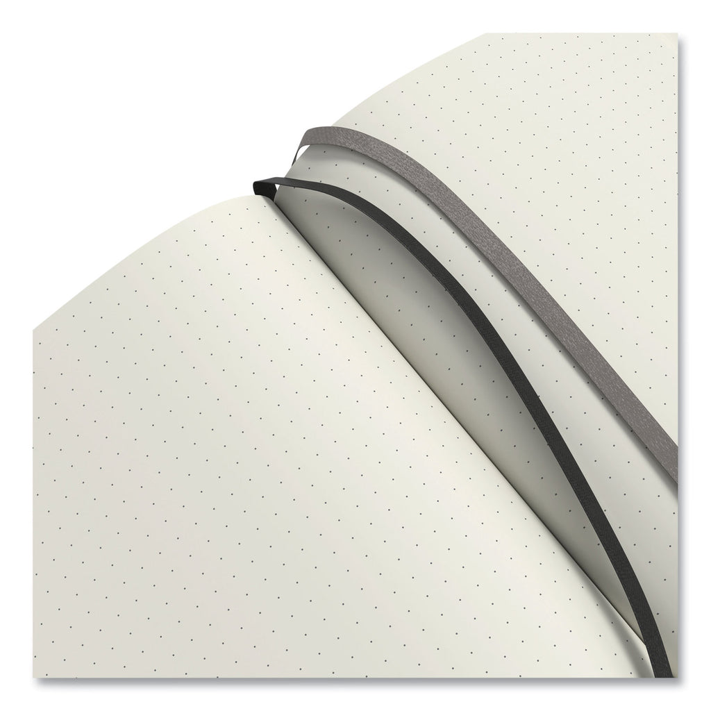 Flexible-Cover Business Journal, Elastic Closure, 1-Subject, Dotted Rule, Black Cover, (128) 8 x 5.5 Sheets