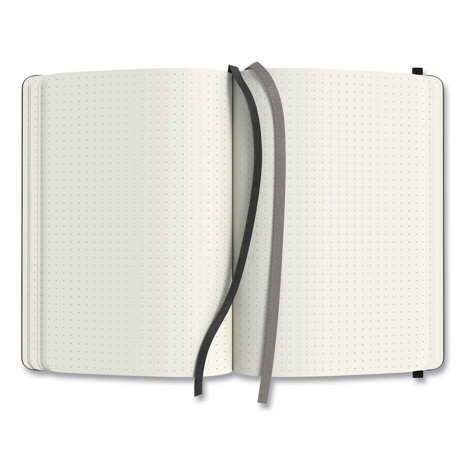 Flexible-Cover Business Journal, Elastic Closure, 1-Subject, Dotted Rule, Black Cover, (128) 8 x 5.5 Sheets