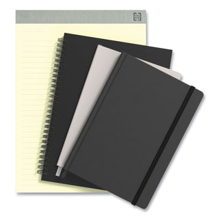 Flexible-Cover Business Journal, Elastic Closure, 1-Subject, Dotted Rule, Black Cover, (128) 8 x 5.5 Sheets