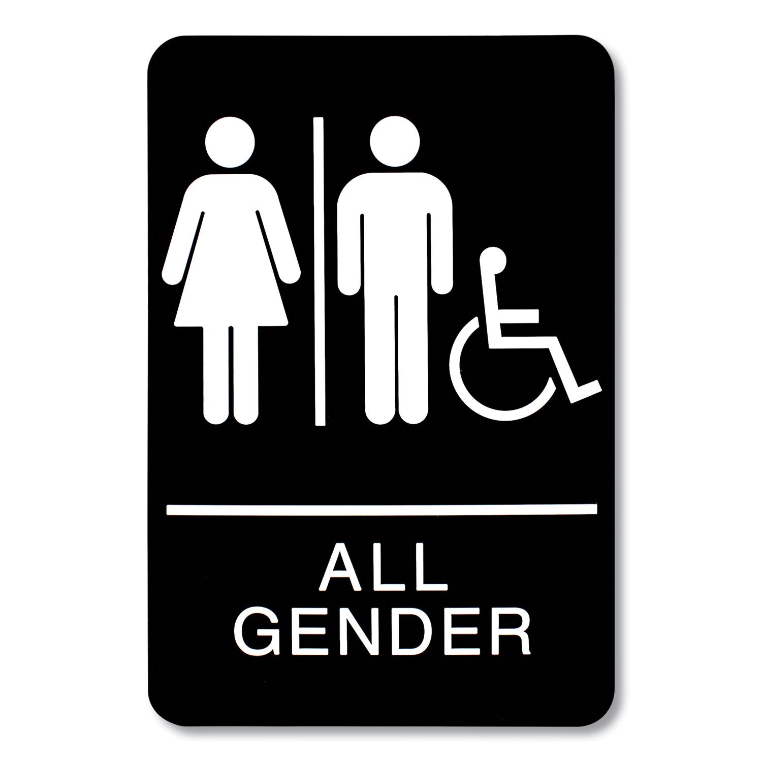 ada-sign-all-gender-wheelchair-accessible-tactile-symbol-plastic-6-x-9-black-white_uss9486 - 1