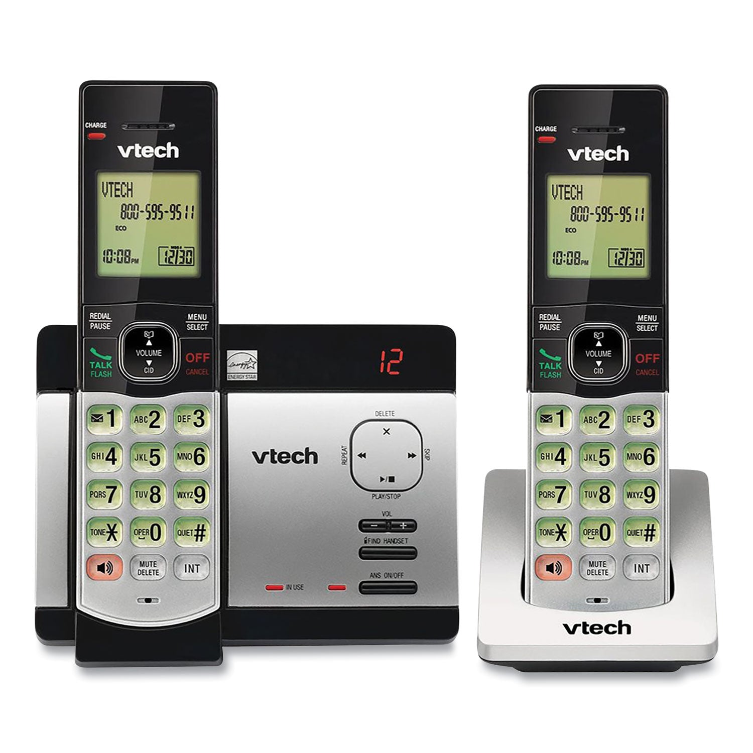 cs5129-2-two-handset-cordless-telephone-system-dect-60-silver-black_vtecs51292 - 1