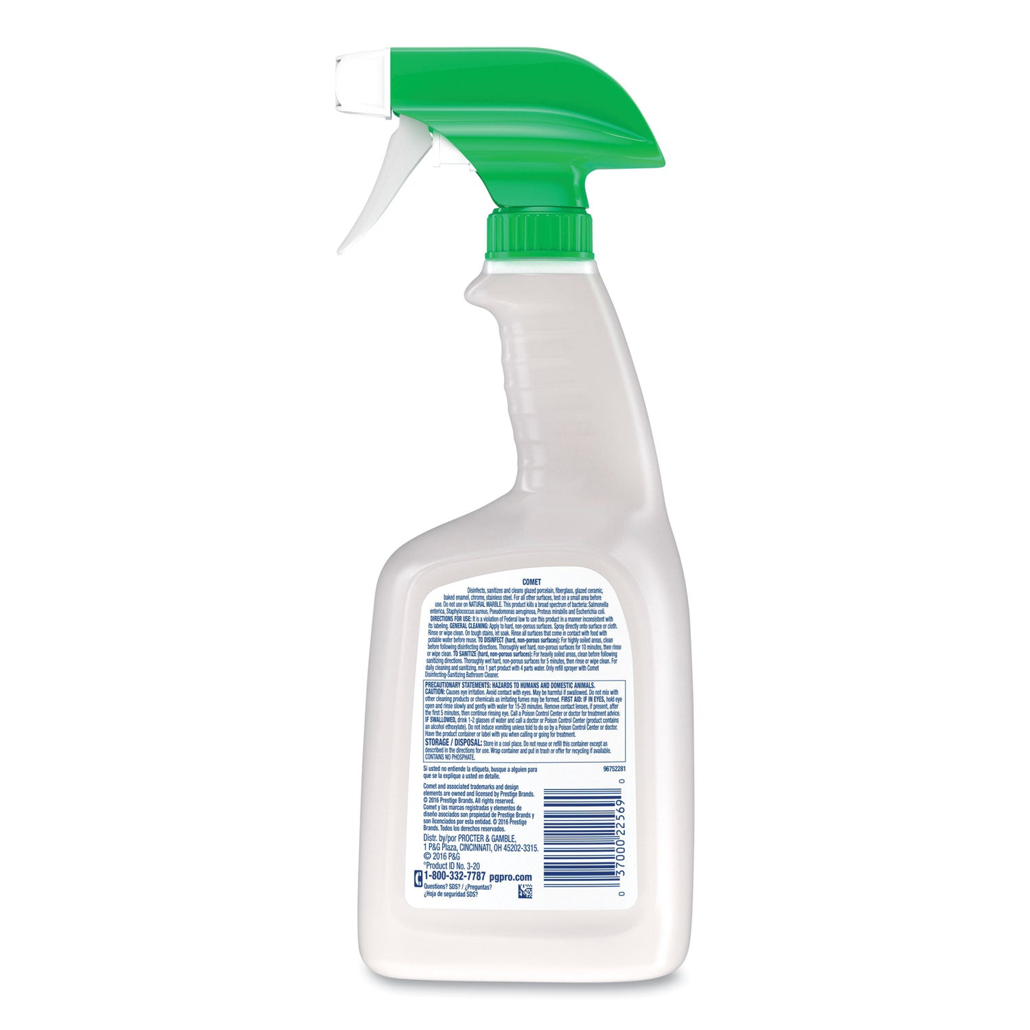 Disinfecting-Sanitizing Bathroom Cleaner, 32 oz Trigger Spray Bottle, 6/Carton