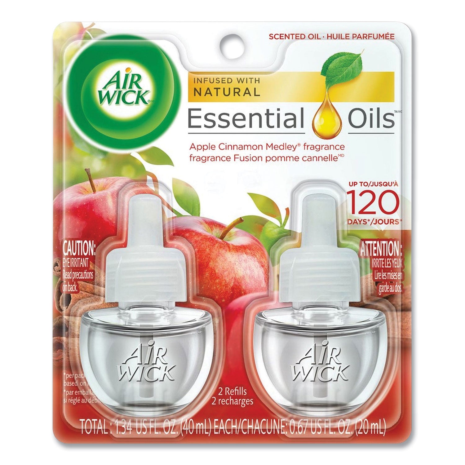 Scented Oil Refill, 0.67 oz, Apple Cinnamon Medley, 2/Pack, 6 Packs/Carton - 2