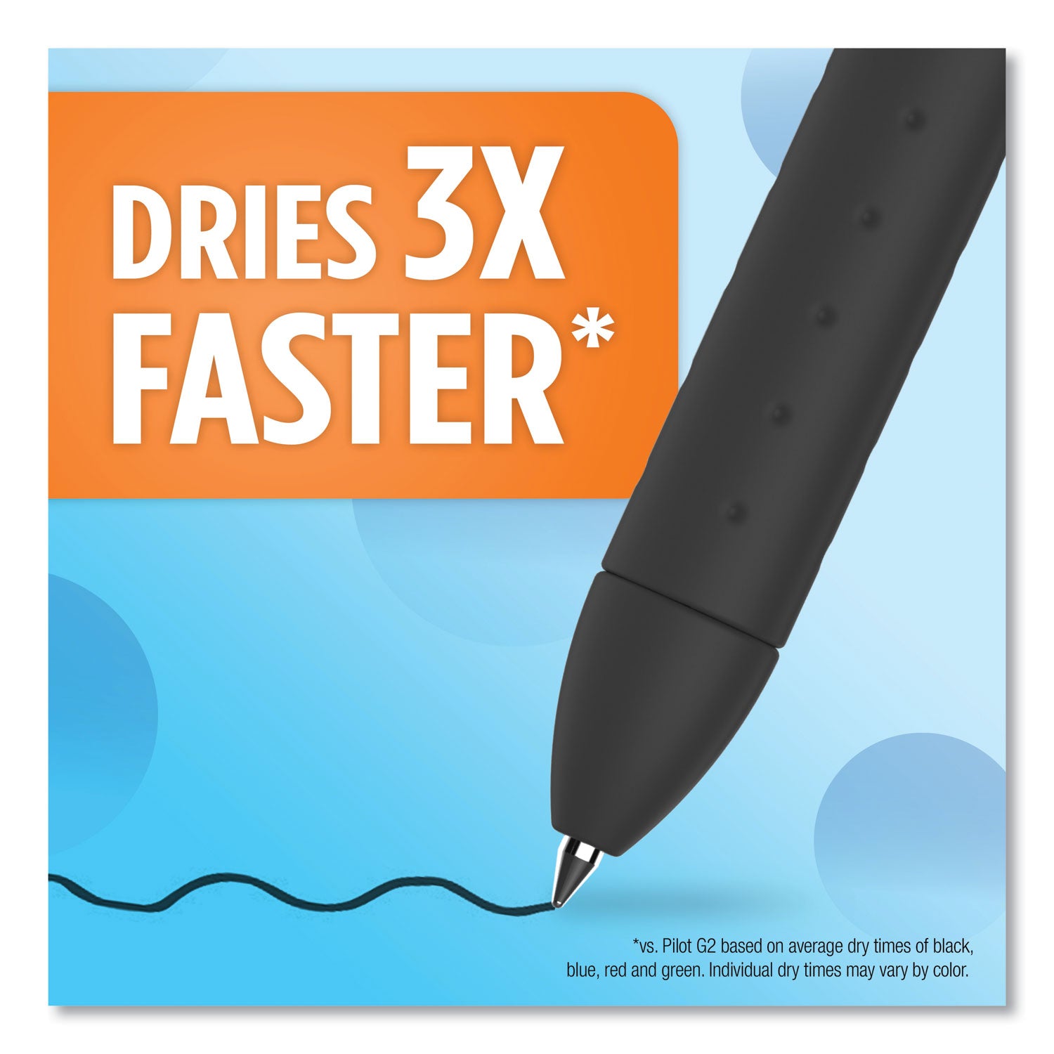 InkJoy Gel Pen, Retractable, Fine 0.5 mm, Blue Ink, Blue Barrel, Dozen