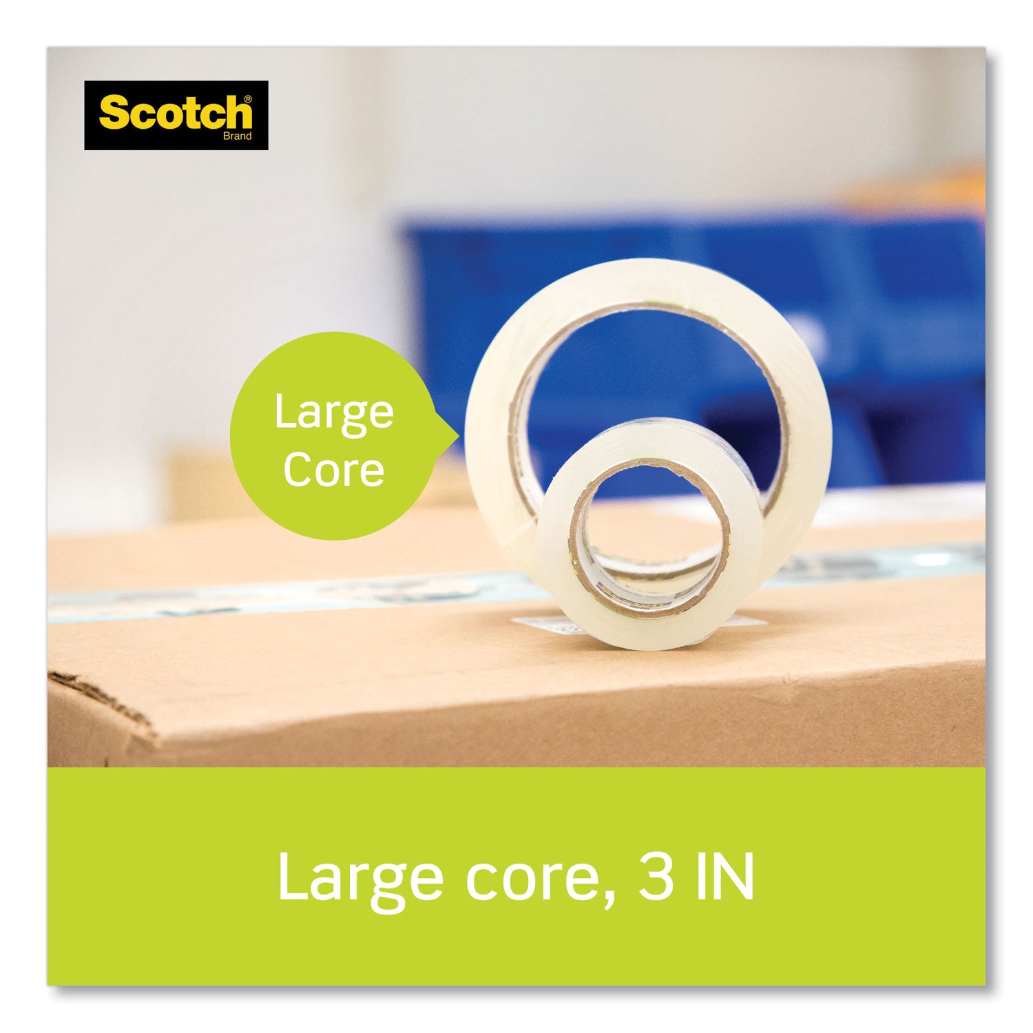 Sure Start Packaging Tape with Dispenser, 3" Core, 1.88" x 38.2 yds, Clear