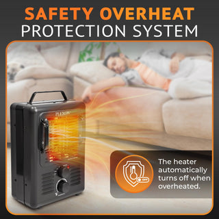 Plexon Milkhouse Space Heater for Indoor Use with Adjustable Thermostat, 1500 W, Black