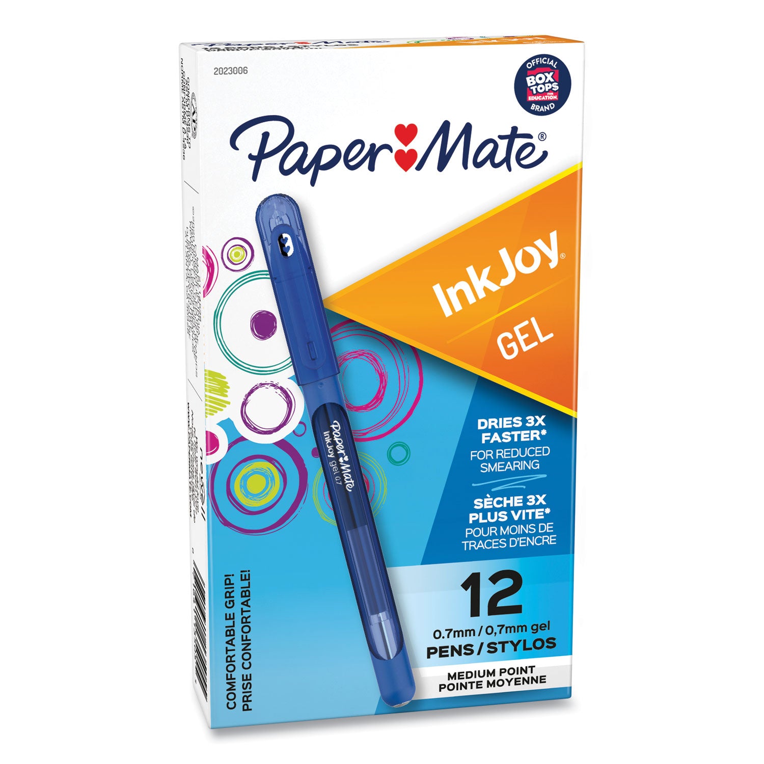 inkjoy-gel-pen-stick-medium-07-mm-blue-ink-translucent-blue-barrel-dozen_pap2023006 - 2