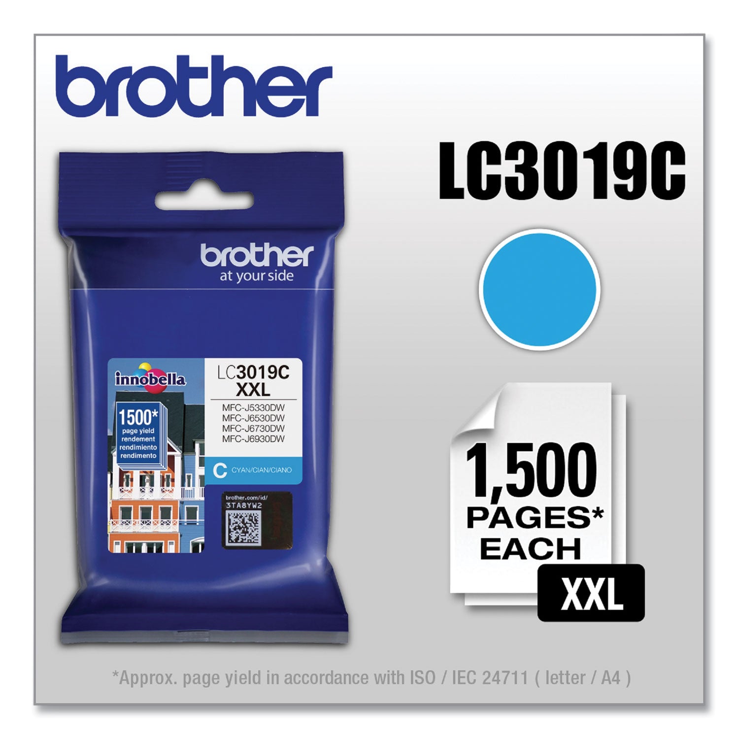 LC3019C Innobella Super High-Yield Ink, 1,300 Page-Yield, Cyan