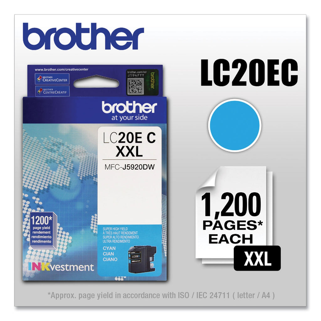 LC20EC INKvestment Super High-Yield Ink, 1,200 Page-Yield, Cyan