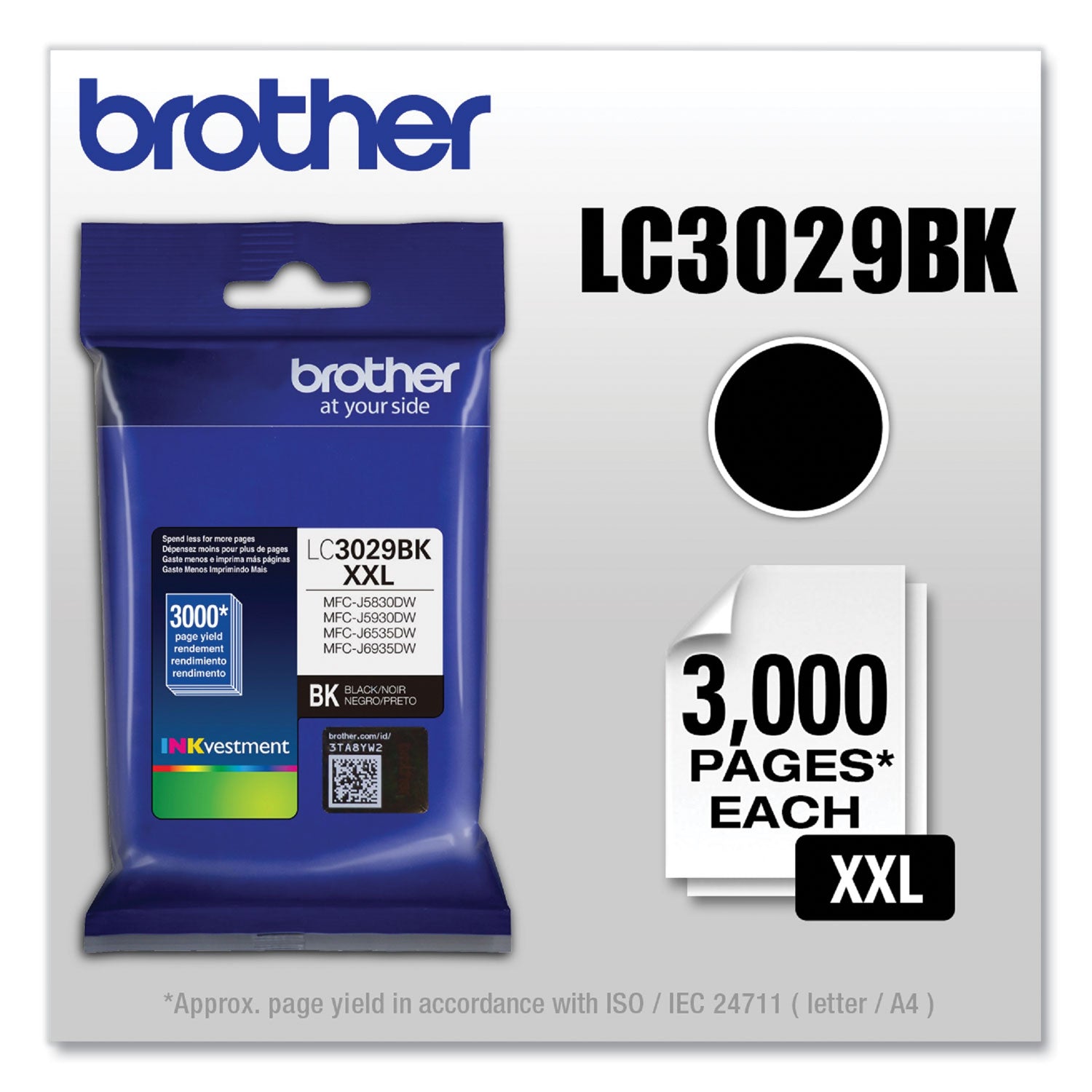 LC3029BK INKvestment Super High-Yield Ink, 3,000 Page-Yield, Black