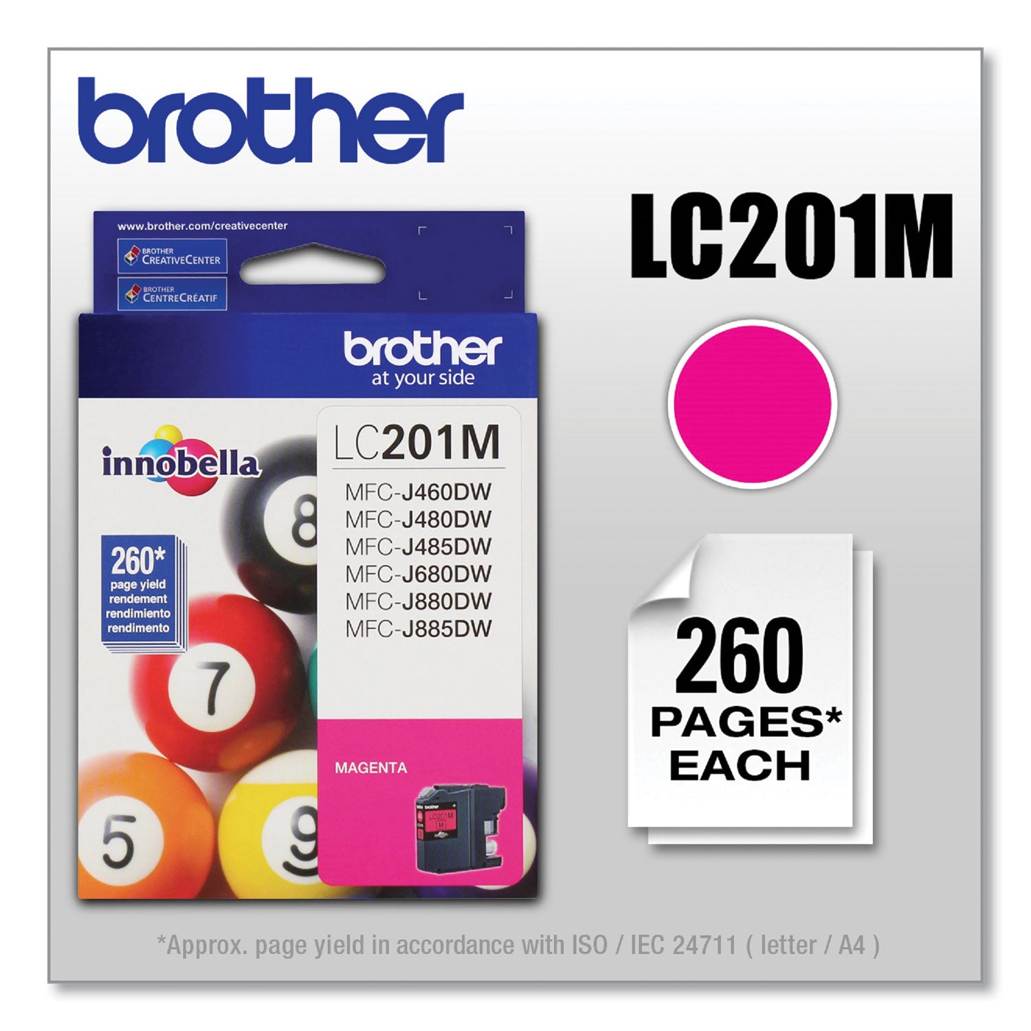 LC201M Innobella Ink, 260 Page-Yield, Magenta