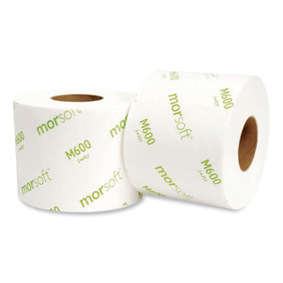 Morsoft Controlled Bath Tissue, Septic Safe, 2-Ply, White, 600 Sheets/Roll, 48 Rolls/Carton