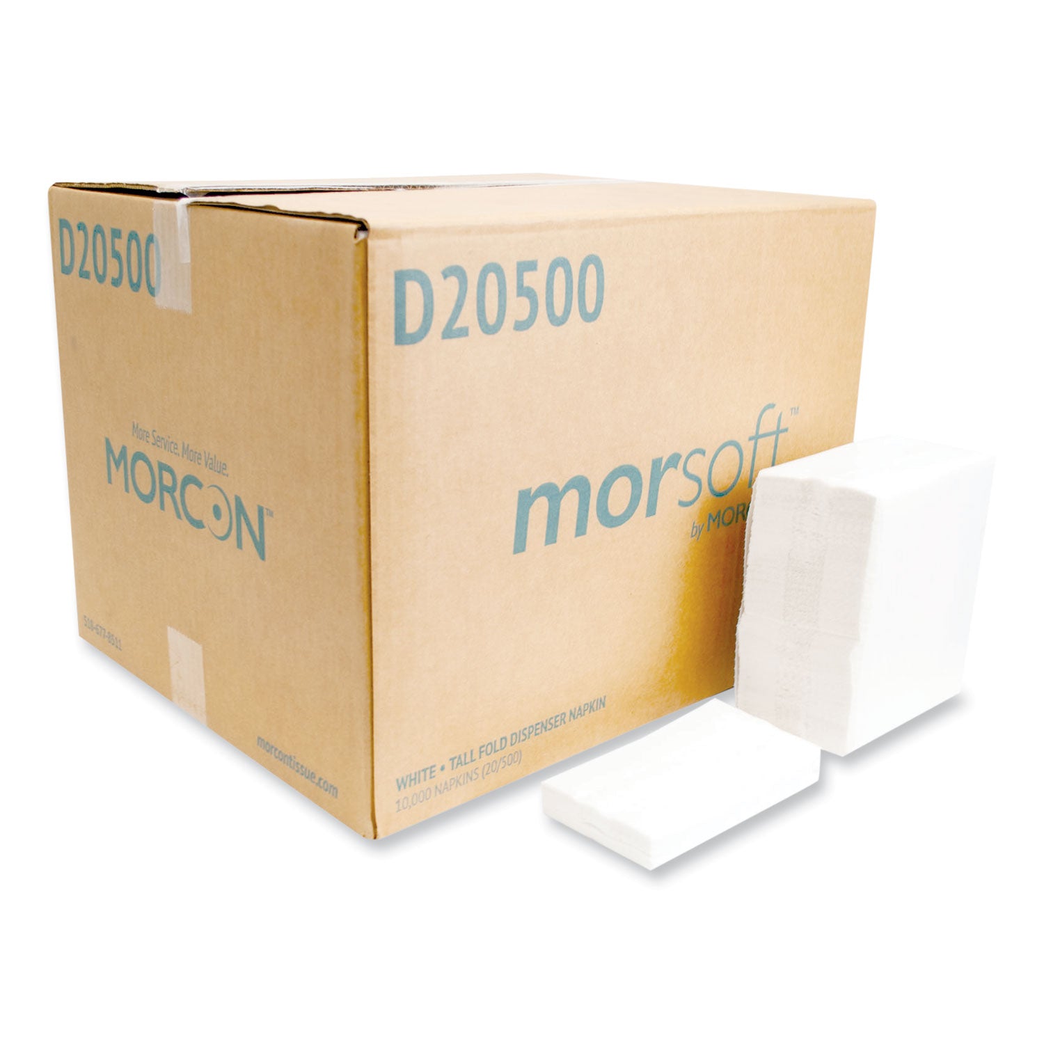 morsoft-dispenser-napkins-1-ply-6-x-13-white-500-pack-20-packs-carton_mord20500 - 1