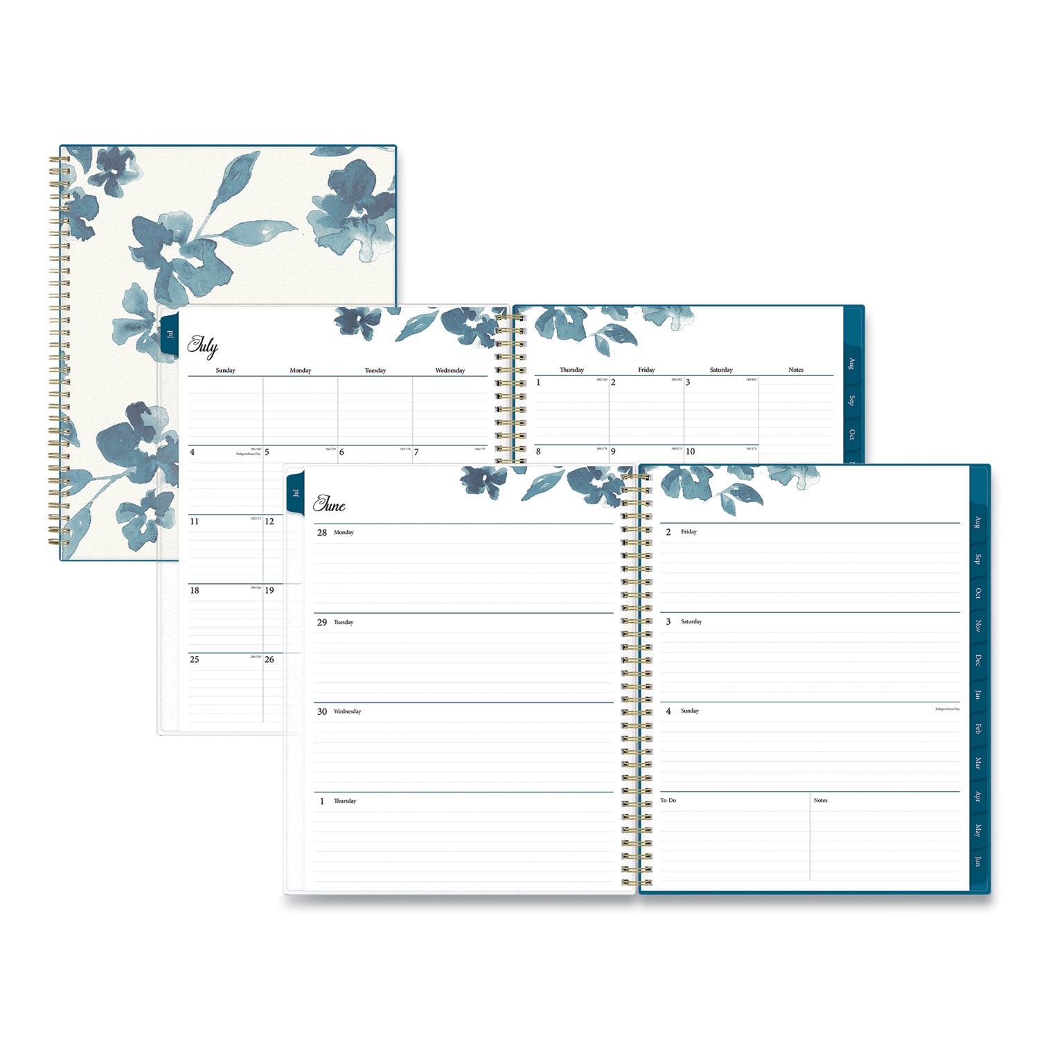 bakah-blue-academic-year-weekly-monthly-planner-floral-artwork-11-x-85-blue-white-cover-12-month-july-june-2023-2024_bls131951 - 1