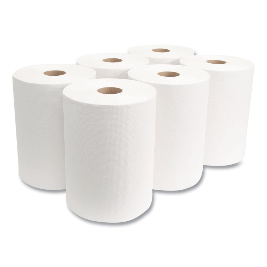 10 Inch Roll Towels, 1-Ply, 10" x 800 ft, White, 6 Rolls/Carton