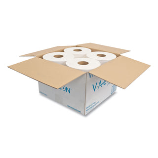 Valay Mini Jumbo Bath Tissue, Septic Safe, 2-Ply, White, 750 ft, 12 Rolls/Carton
